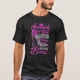 T-shirt Janvier Fille Entrant Dans Mon Anniversaire Comme 