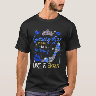 T-shirt Janvier Fille Entrant Dans Mon Cadeau D'Anniversai