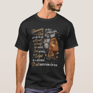 T-shirt Janvier Girl Afro Locs Girl Black Women Queen Birt
