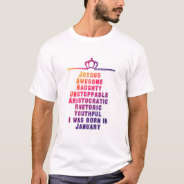 T-shirt Janvier mois anniversaire citations 1.