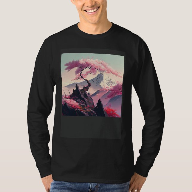 T-shirt Japan Japanese Sakura Cherry Blossoms Cherry trees (Devant)