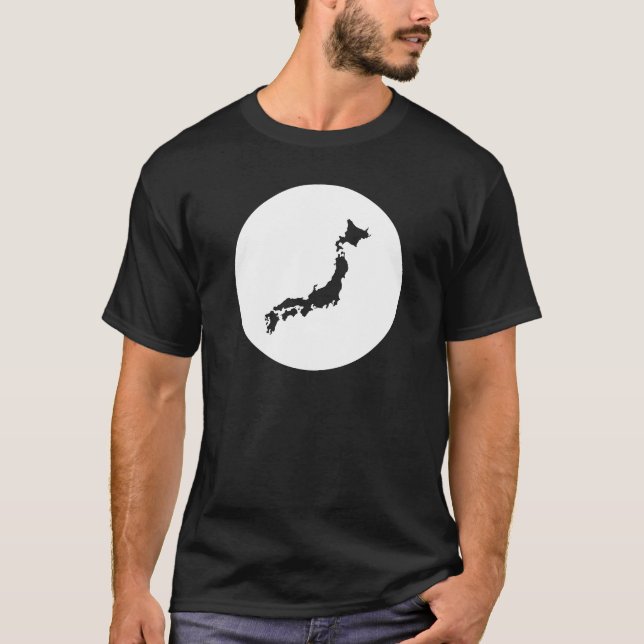 T-shirt Japan „Karte“ schwarzes (Vorderseite)