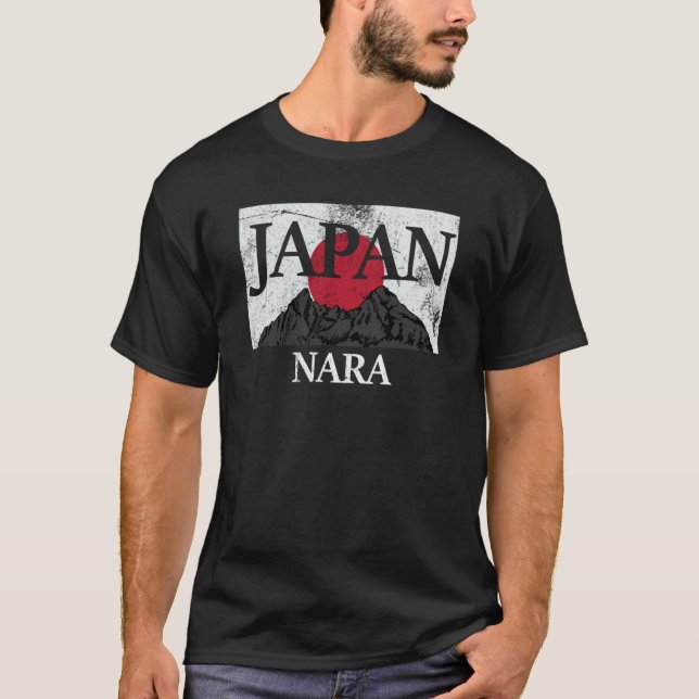 T-shirt Japan Nara Fuji san flag (Devant)