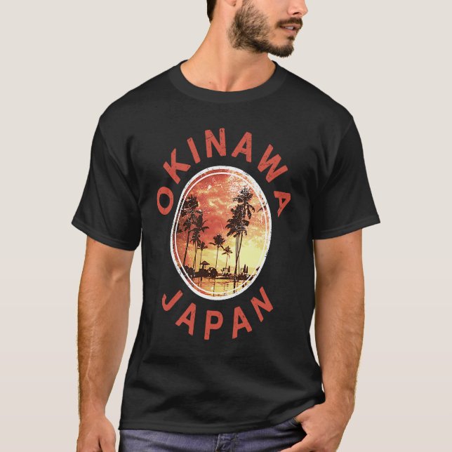 T-shirt Japan Okinawa Vintage Sunset (Devant)