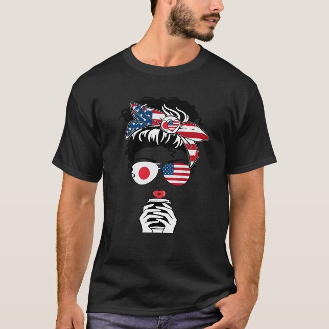 T-shirt Japanese American Coffee Mom Girl Sister Aunt Japa (Devant)