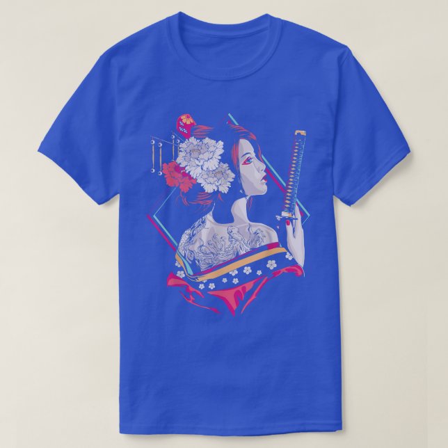 T-shirt Japanese Culture Samurai Cherry Blossom Sakura Gei (Design devant)