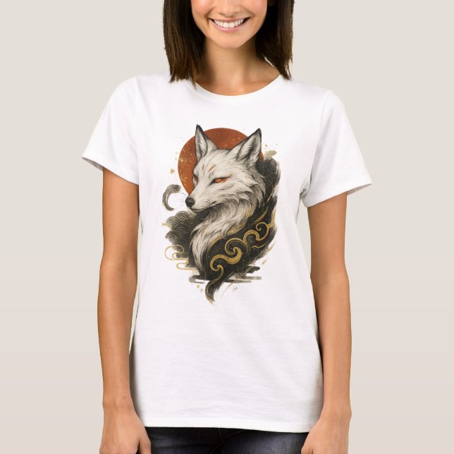 T-shirt 【Japanese Fox Spirit Kitsune Art Women’s T-Shirt】 (Devant)