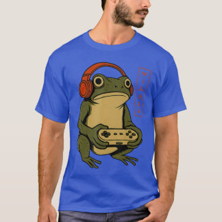 T-shirt Japanese Gamer Frog Art Men Women Boys Funny Vinta