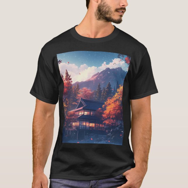 T-shirt Japanese House In Mountains (Devant)