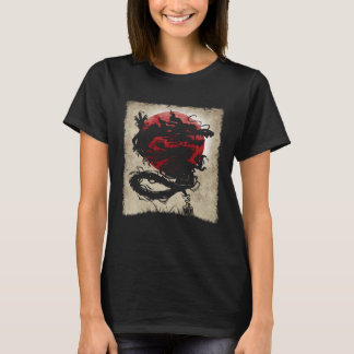 T-shirt Japanese Ink Dragon Artwork Vintage Japan Flag