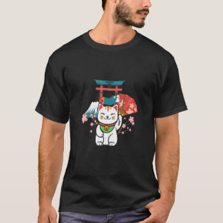 T-shirt Japanese Lucky Cat Sakura Torii