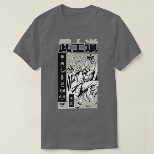 T-shirt Japanese Samurai Manga Page  (Design devant)