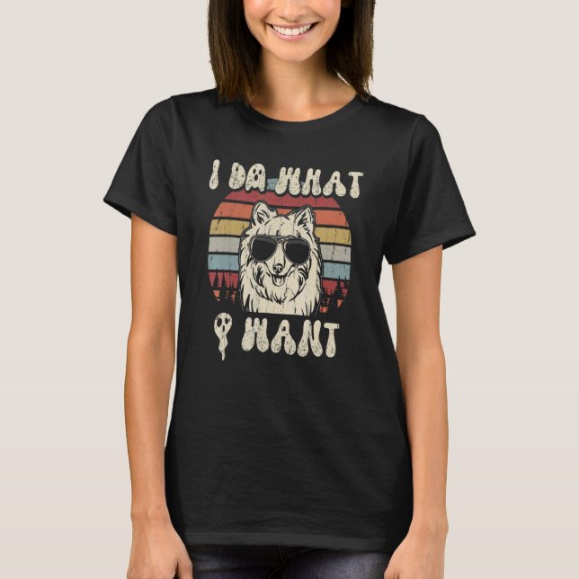 T-shirt Japanese Spitz Says I Do What I Want Halloween Ret (Devant)