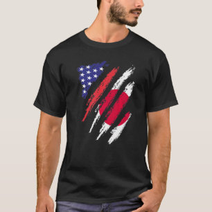T-shirt Japon Américain Drapeau Cultivé USA Patriot Hérita