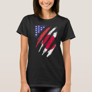 T-shirt Japon Américain Drapeau Cultivé USA Patriot Hérita