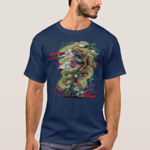 T-shirt Japon Anime Oni Masque Kitsune Samurai Demon Vapor