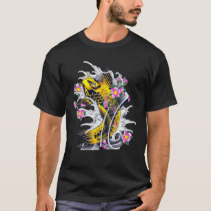 T-shirt Japon Art Koi Carp Nishikigoi Poisson Fleur de cer