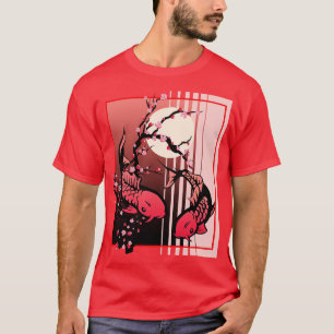 T-shirt Japon Art Koi p Japonais Nishikigoi Poisson Cerise