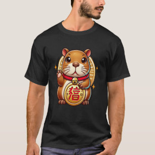 T-shirt Japon Chanceux Maneki Neko Capybara Fortune Japona