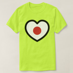 T-shirt Japon   Coeur du drapeau japonais