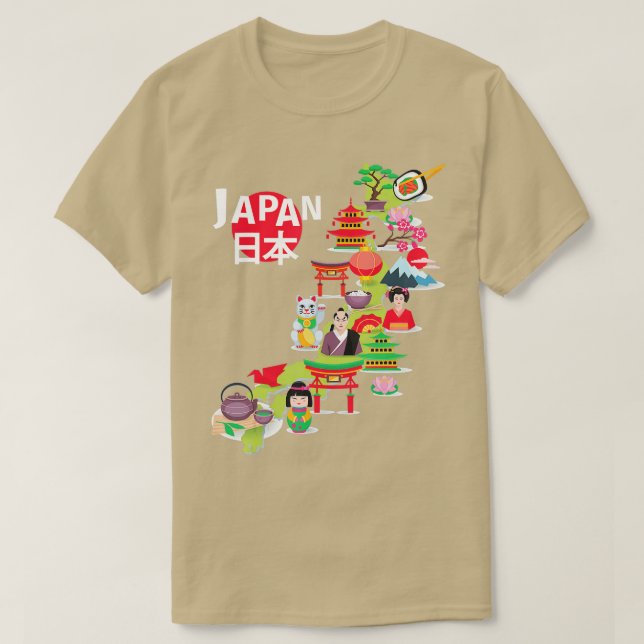 T-shirt Japon Drapeau Carte Japonais Pride Okinawa okyo L (Design devant)