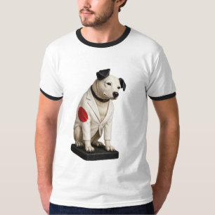 T-shirt Japon Drapeau noir Nipper - RCA Victor Chien au Ja