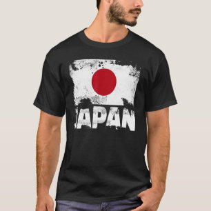 T-shirt Japon Drapeau Vintage déprimé Japonais Grunge