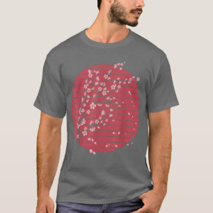 T-shirt Japon Fleur rose Florale Sakura Retro Cerise Bloss