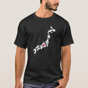 T-shirt Japon Lettres En Carte Avec Support Japonais Drape