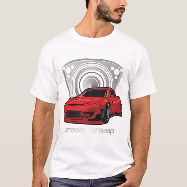 T-shirt Japon Rotary Mazda RX7 BRAAP (Devant)