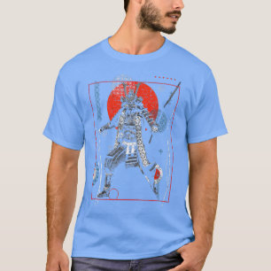 T-shirt Japon Samurai Armor Katana épée Cercle rouge Japan