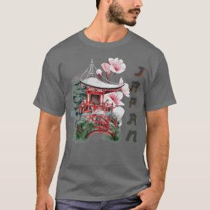 T-shirt Japon Temple Cherry Blossom Japon
