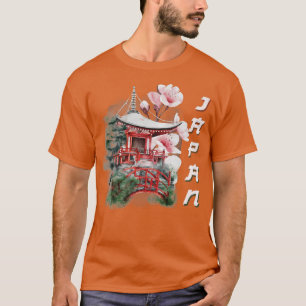 T-shirt Japon Temple Cherry Blossom Japon