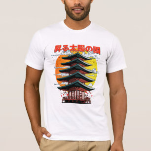 T-shirt Japon, terre du soleil levant logo du temple