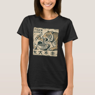 T-shirt Japonais Cave Art Faune Noodle Lover Tiger Rame