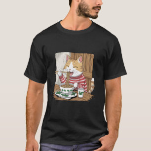 T-shirt Japonais Chat Manga Amoureux des animaux Ramen Noo
