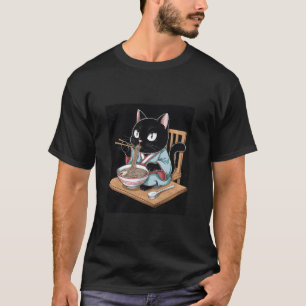 T-shirt Japonais Chat Manga Amoureux des animaux Ramen Noo