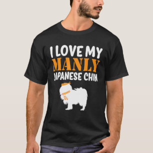 T-shirt Japonais Chin Canine Chien Chien Manly Révélation 