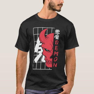 T-shirt Japonais Demon Oni Diable Cornes de crâne Japon Go