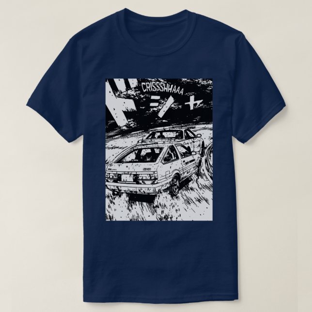 T-shirt Japonais Drift Racer AE86 Drifting Eurobeat Inten (Design devant)