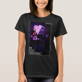 T-shirt Japonais esthétique Cyberpunk Cyborg Japonais 90s