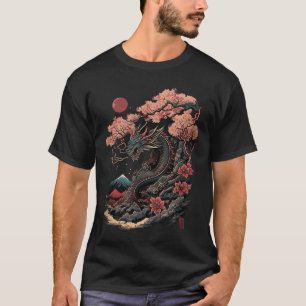 T-shirt Japonais esthétique Dragon japonais Art japonais T