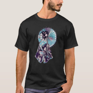 T-shirt JAPONAIS GEISHA PARASOL joli Tattoo samurai