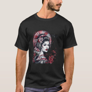 T-shirt Japonais Geisha Sakura Cherry Blossom Kimono Japon