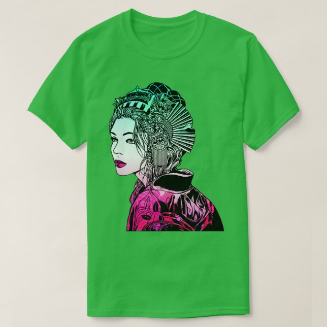 T-shirt Japonais Geisha Samurai Warrior 1061 (Design devant)