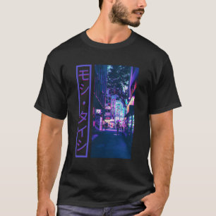T-shirt Japonais Glitch Cyberpunk Tokyo Streetwear Aesthet