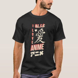 T-shirt Japonais I Love Anime Manga Anime