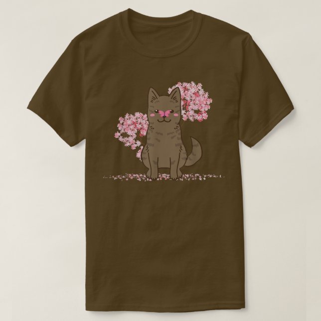 T-shirt Japonais Kawaii Sakura Cerry Blossom Kai Ken Chien (Design devant)