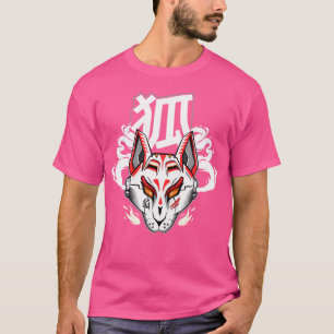 T-shirt Japonais Kitsune Masque Fox Cyberpunk Robotique Ar
