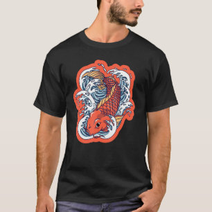 T-shirt Japonais Koi Carp Nishikigoi Poisson Fleurs de cer